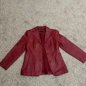dark red leather jacket / blazer size 8 women’s